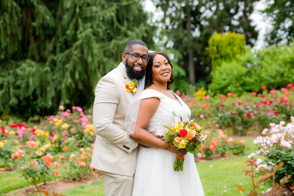 Seattle Wedding Officiants, Elaine Way, Woodland Park Rose Garden, Jen Sanders Photography, Last Minute Wedding, Seattle Elopement, Rose Garden Wedding